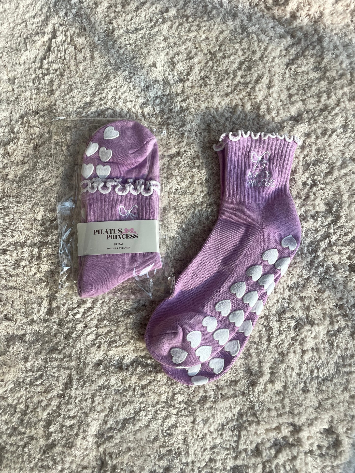 SUPER GRIP SOCKS LILAC