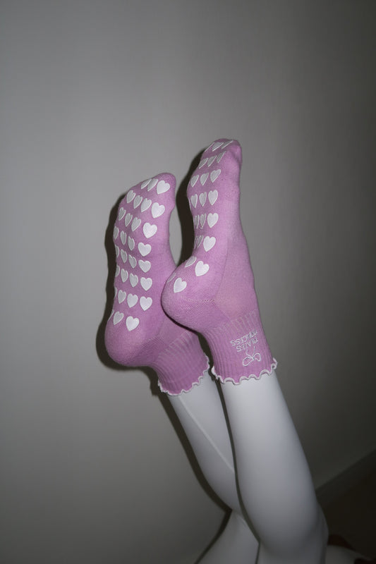 SUPER GRIP SOCKS LILAC