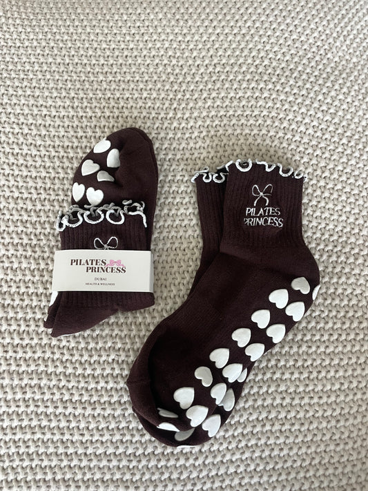 SUPER GRIP SOCKS BROWN